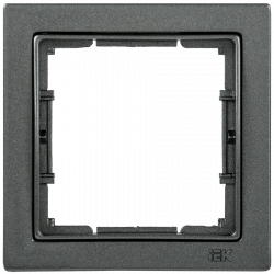 Рамка 1-местная квадратная РУ-1-БА BOLERO Q1 антрацит IEK
