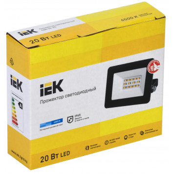 Прожектор светодиодный СДО 06-20 IP65 6500K черный IEK-1