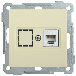 Розетка телефонная РТ12-1-Б RJ12 BOLERO кремовый IEK