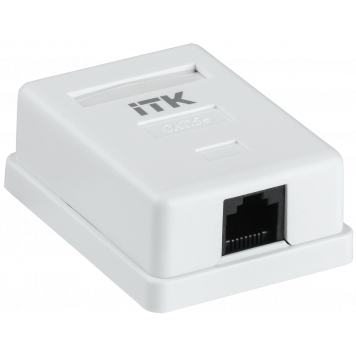 ITK Настенная информационная розетка RJ45 8P8C кат.5E UTP 1-порт белая