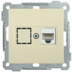 Розетка компьютерная РК10-1-Б RJ45 Cat5e BOLERO кремовый IEK