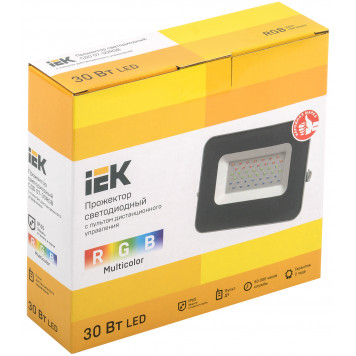 Прожектор светодиодный СДО 07-30RGB multicolor IP65 серый IEK-1