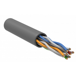 ITK Витая пара U/UTP кат.6 4х2х23AWG solid LSZH нг(А)-HF серый (305м)