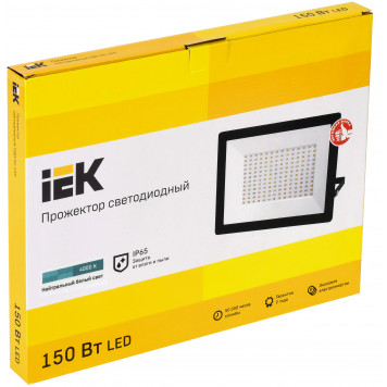 Прожектор светодиодный СДО 06-150 IP65 4000К черный IEK-1