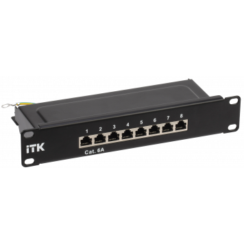 ITK 1U патч-панель кат.6A STP 8 портов 10" (Dual IDC)