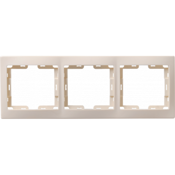 Рамка 3-местная горизонтальная РГ-3-ККм КВАРТА кремовый IEK