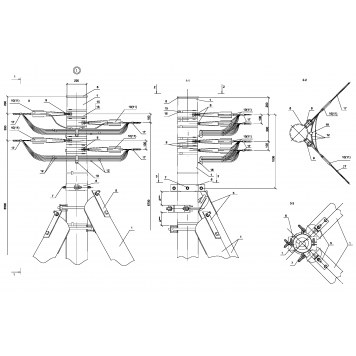 Опора УАд16 деревянная угловая анкерная двухцепная IEK