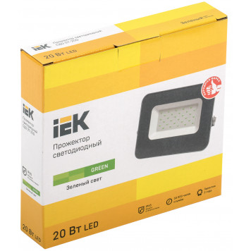 Прожектор светодиодный СДО 07-20G green IP65 серый IEK-1