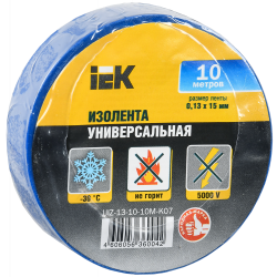 Изолента 0,13х15мм синяя 10м IEK