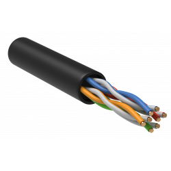 ITK Витая пара U/UTP кат.5E 4х2х0,52 solid LDPE черный (305м) РФ