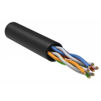 ITK Витая пара U/UTP кат.5E 4х2х24AWG solid LSZH нг(А)-HF черный (305м)