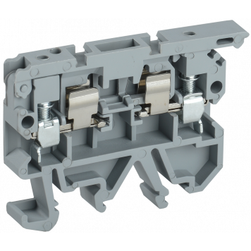 Клемма винтовая КВИ-4-П с держателем предохранителя 5х20 серая IEK