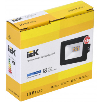 Прожектор светодиодный СДО 06-10 IP65 6500K черный IEK-1