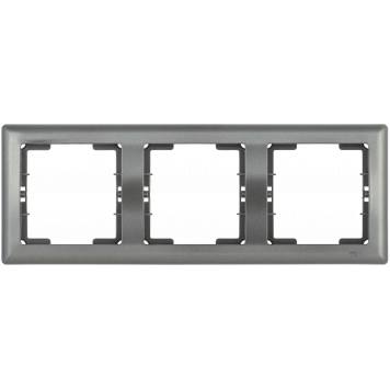Рамка 3-местная горизонтальная РГ-3-БА BOLERO антрацит IEK