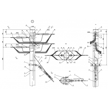 Опора Кд161 деревянная концевая двухцепная IEK