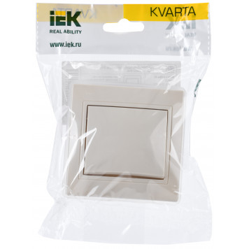 KVARTA Выключатель 1-клавишный ВС10-1-0-ККм-44 10А IP44 кремовый IEK-1