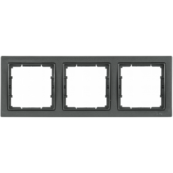 Рамка 3-местная квадратная РУ-3-БА BOLERO Q1 антрацит IEK