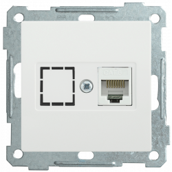 Розетка компьютерная РК11-1-Б RJ45 Cat6 BOLERO белый IEK