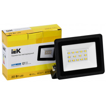 Прожектор светодиодный СДО 06-20 IP65 6500K черный IEK-2