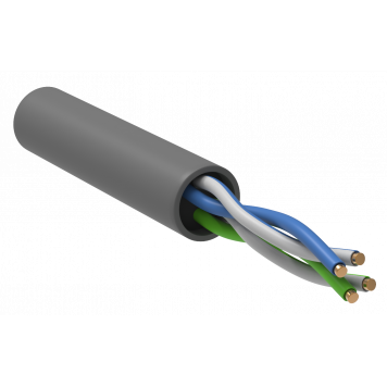 ITK Витая пара U/UTP кат.5E 2х2х24AWG solid LSZH серый (305м) РФ