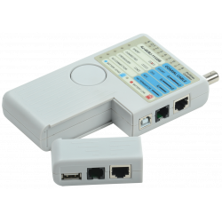 ITK Тестер для витой пары 4в1 RJ45/RJ11/BNC/USB с элементом питания