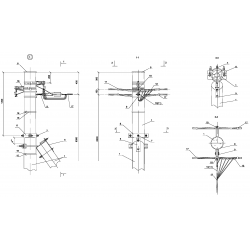 Опора ОАд16 деревянная анкерная ответвительная двухцепная IEK