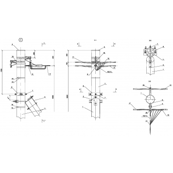 Опора ОАд16 деревянная анкерная ответвительная двухцепная IEK