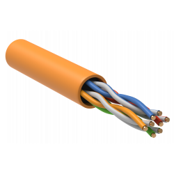 ITK Витая пара U/UTP кат.5E 4х2х24AWG solid LSZH нг(А)-HF оранжевый (305м)