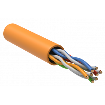 ITK Витая пара U/UTP кат.5E 4х2х24AWG solid LSZH нг(А)-HF оранжевый (305м)