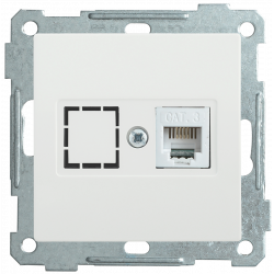 Розетка компьютерная РК10-1-Б RJ45 Cat5e BOLERO белый IEK