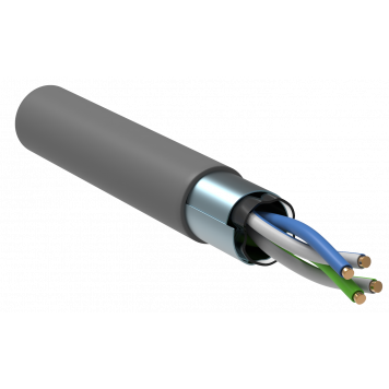 ITK Витая пара F/UTP кат.5E 2х2х24AWG solid LSZH нг(А)-HF серый (500м)