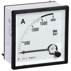 Амперметр аналоговый Э47 1500/5А класс точности 1,5 72х72мм IEK