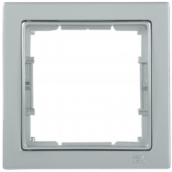Рамка 1-местная квадратная РУ-1-БС BOLERO Q1 серебряный IEK
