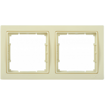 Рамка 2-местная квадратная РУ-2-БК BOLERO Q1 кремовый IEK