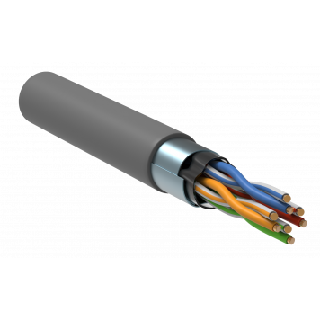 Кабель витая пара F/UTP кат.5E 24AWG 4 пары PVC 1м серый (305м) РФ GENERICA