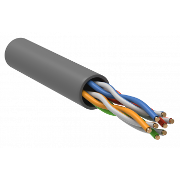 ITK Витая пара U/UTP кат.5E 4х2х24AWG PATCH LSZH нг(А)-HF 1м серый (100м/бухта)