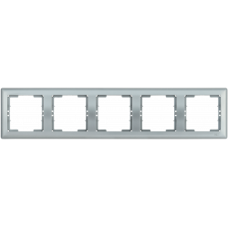 Рамка 5-местная горизонтальная РГ-5-БС BOLERO серебряный IEK