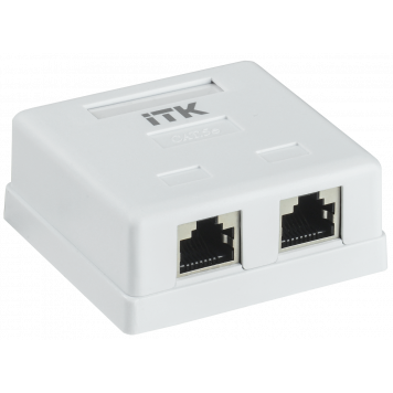 ITK Настенная информационная розетка RJ45 кат.5e FTP 2-порта