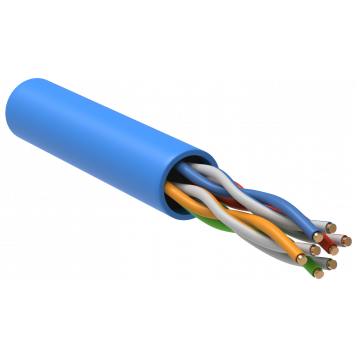 ITK Витая пара U/UTP кат.5E 4х2х24AWG solid PVC синий (305м)