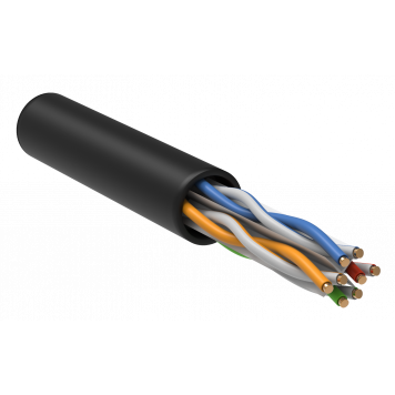 ITK Витая пара U/UTP кат.6 4х2х23AWG solid LSZH нг(А)-HF черный (305м)